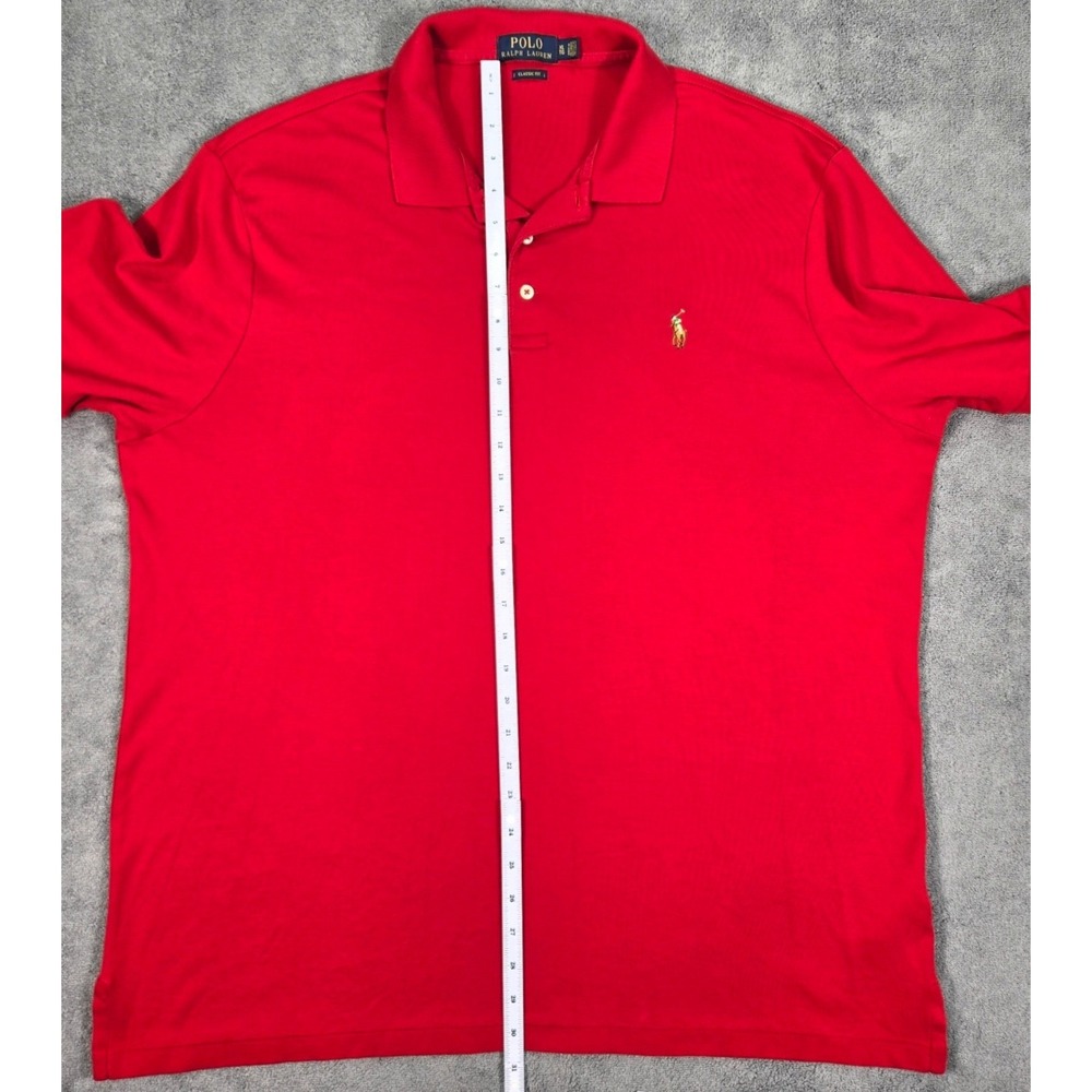 Polo Ralph Lauren Polo Shirt Mens XL Red Excellent Classic Fit Short Sleeve Logo - Picture 7 of 13